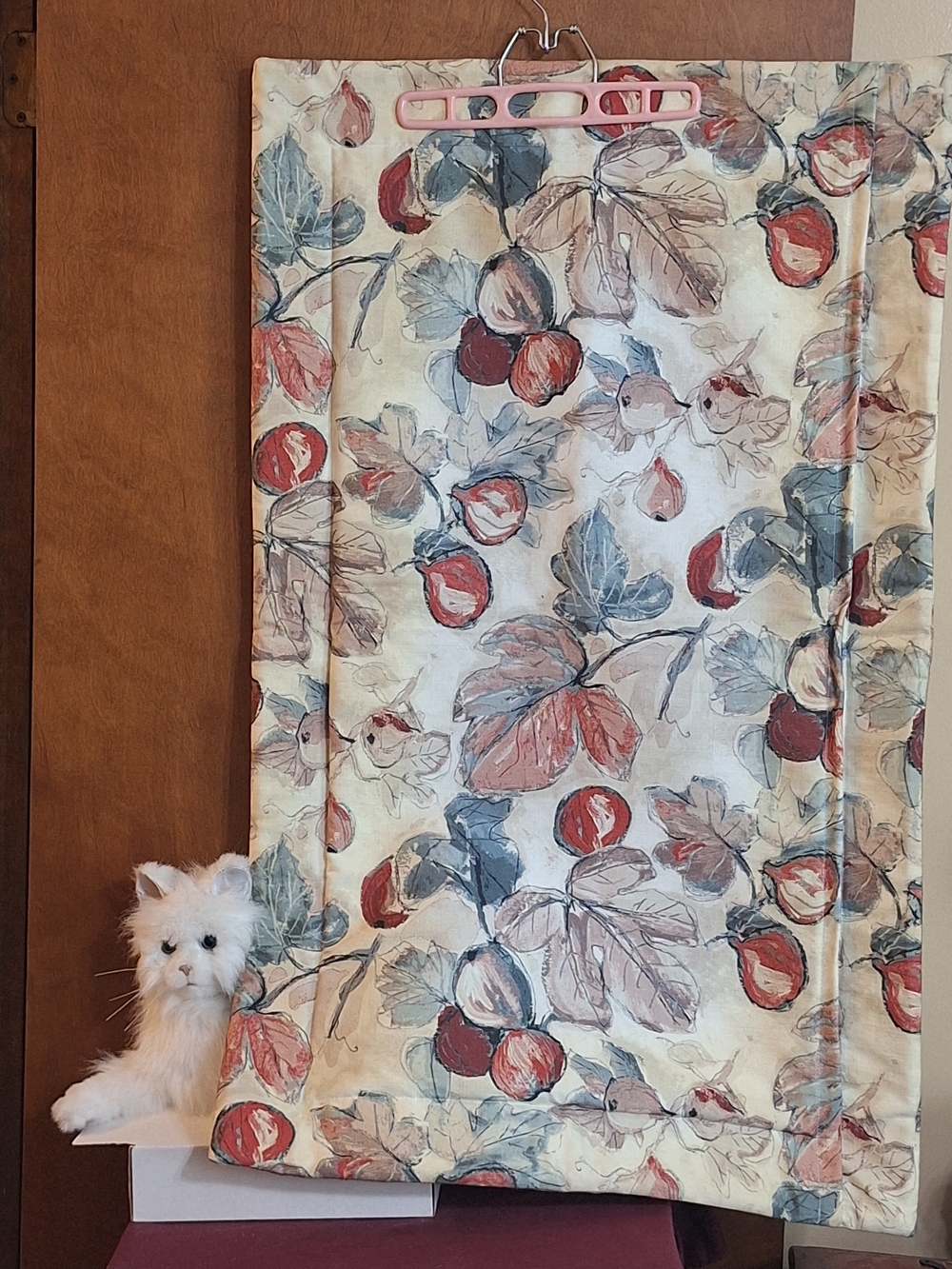 Floral Fruit Print King Size Pillow Covers in Cream, Red & Blue
